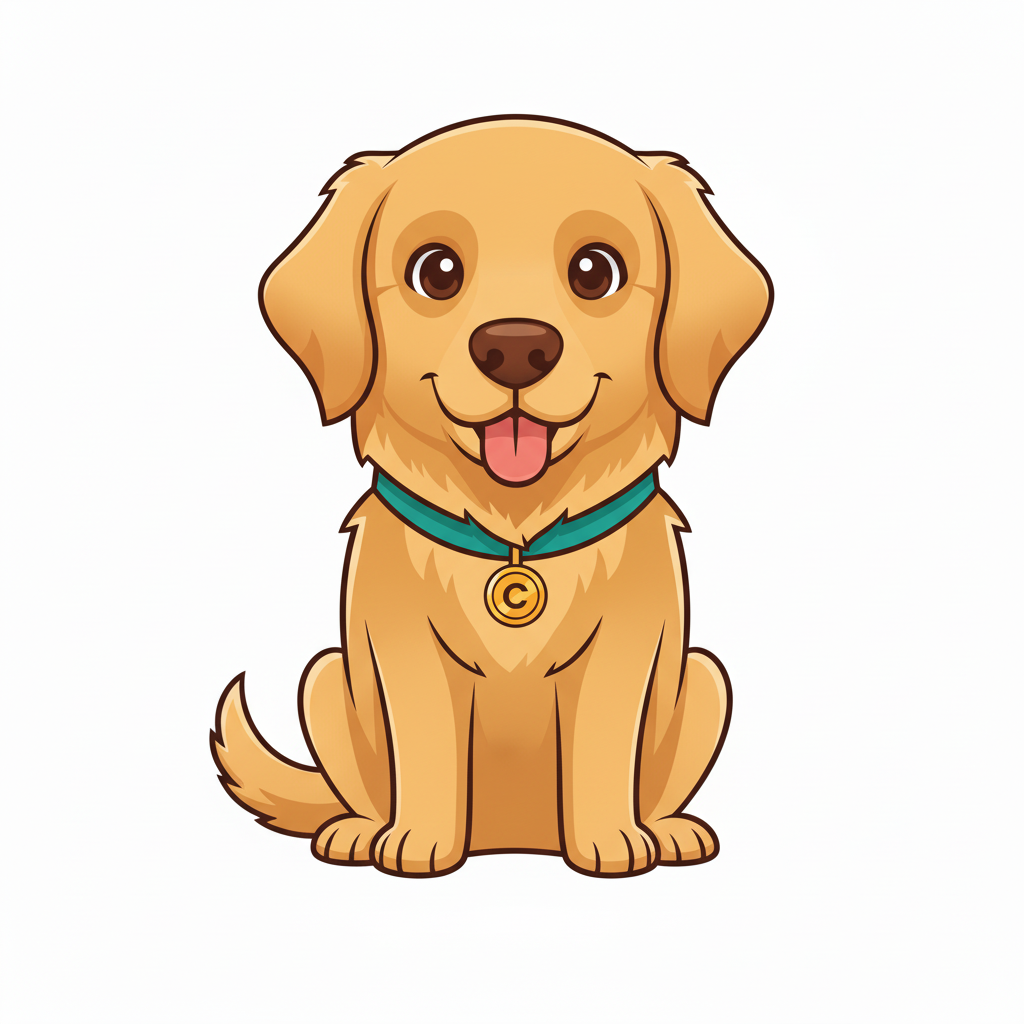 Cody the dog, sitting and smiling